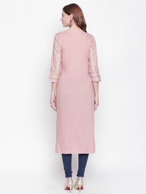pastel chevron straight kurta - 16936747 - Standard Image - 3