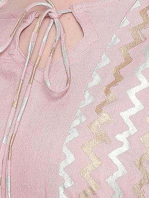 pastel chevron straight kurta - 16936747 - Standard Image - 4
