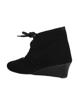 black lace-up wedges - 16936856 - Standard Image - 3