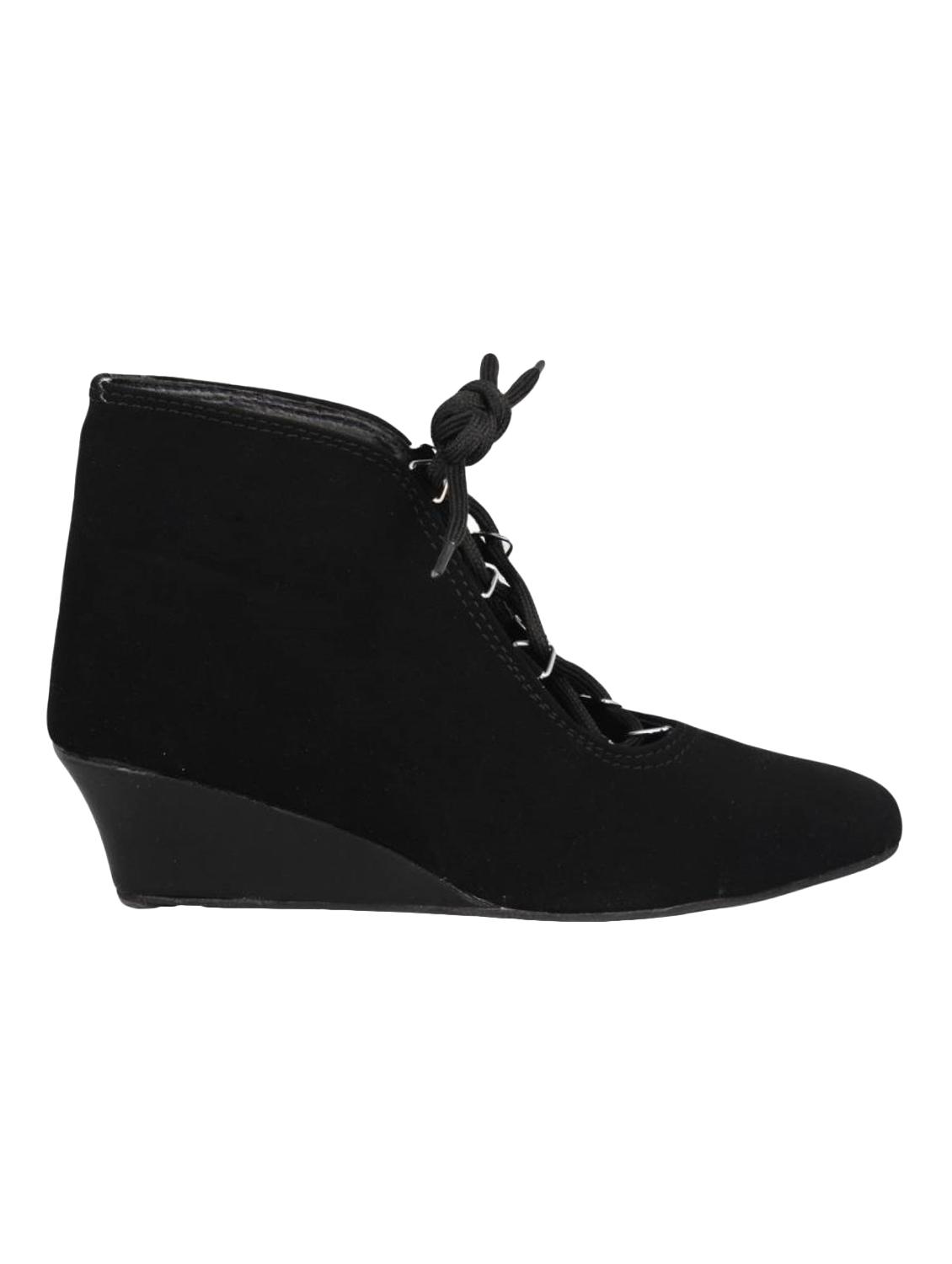 black lace-up wedges - 16936856 - Zoom Image - 2