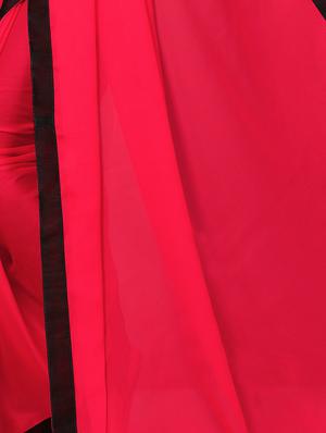 solid bordered saree with blouse - 16937506 - Standard Image - 4