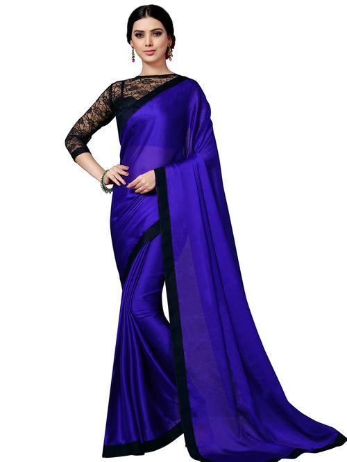 solid bordered saree with blouse - 16937510 - Very Small Image - 1
