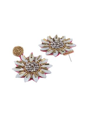 white fur drop earring - 16937575 - Standard Image - 2