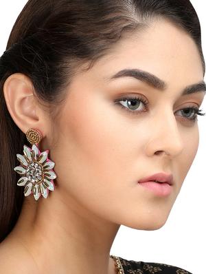 white fur drop earring - 16937575 - Standard Image - 3