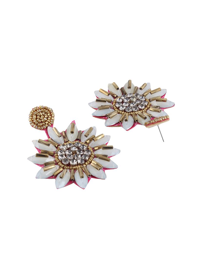 white fur drop earring - 16937575 - Zoom Image - 2