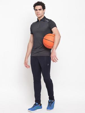 navy blue solid full length track pants - 16937613 - Standard Image - 4