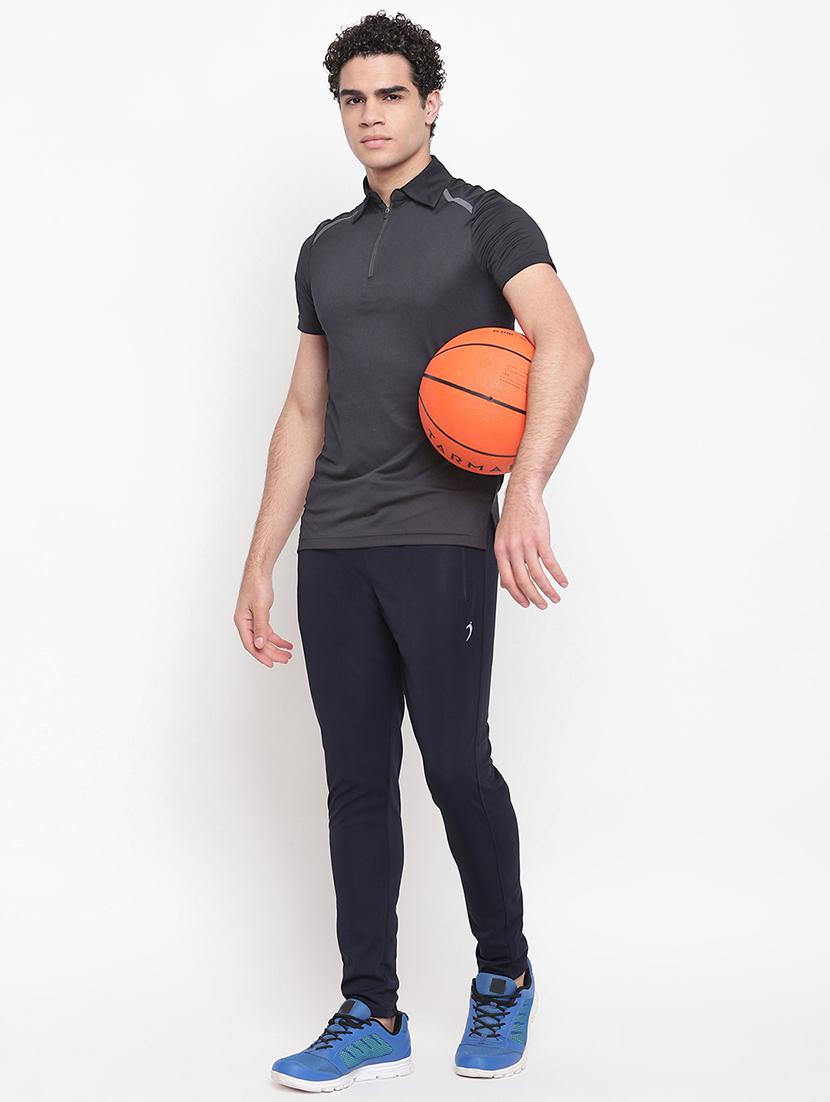 navy blue solid full length track pants - 16937613 - Zoom Image - 4