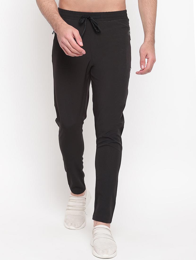 black solid full length track pants - 16937614 - Zoom Image - 1