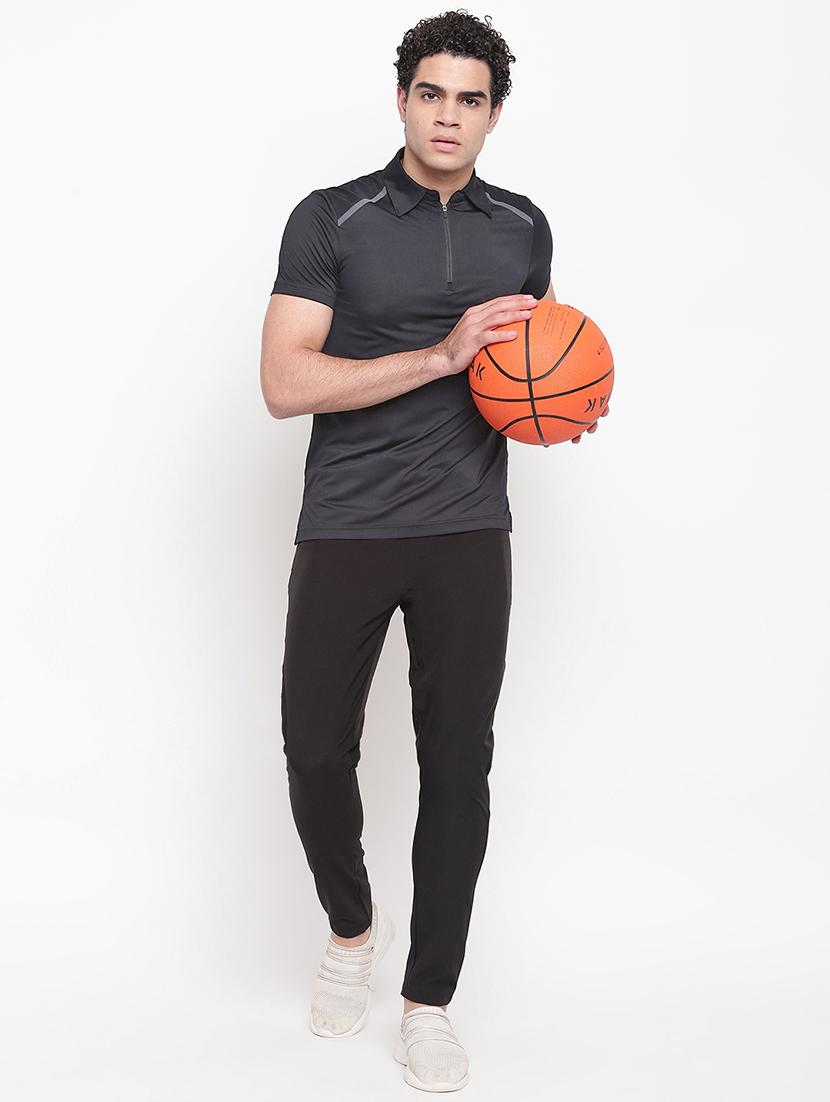 black solid full length track pants - 16937614 - Zoom Image - 4