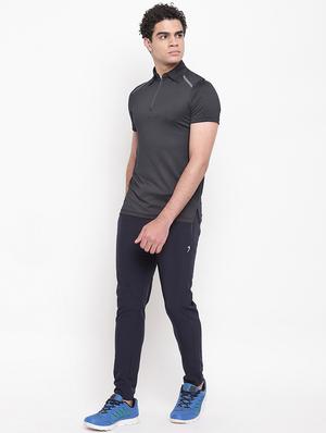 navy blue solid full length track pants - 16937615 - Standard Image - 4