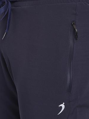navy blue solid full length track pants - 16937615 - Standard Image - 5