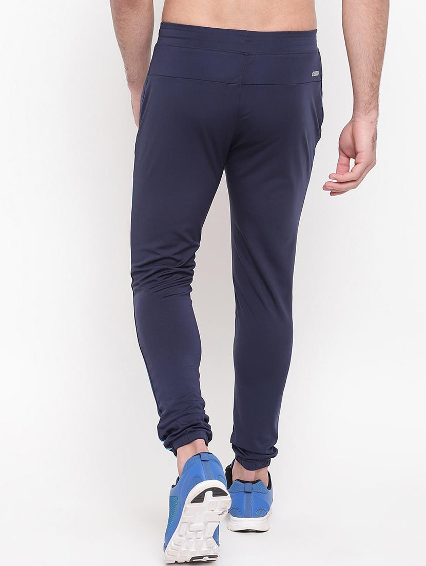 navy blue side striped full length track pant - 16937619 - Zoom Image - 3