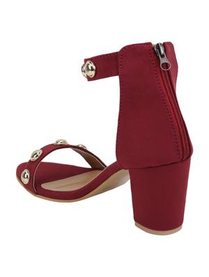 maroon back strap sandals - 16938016 - Standard Image - 3