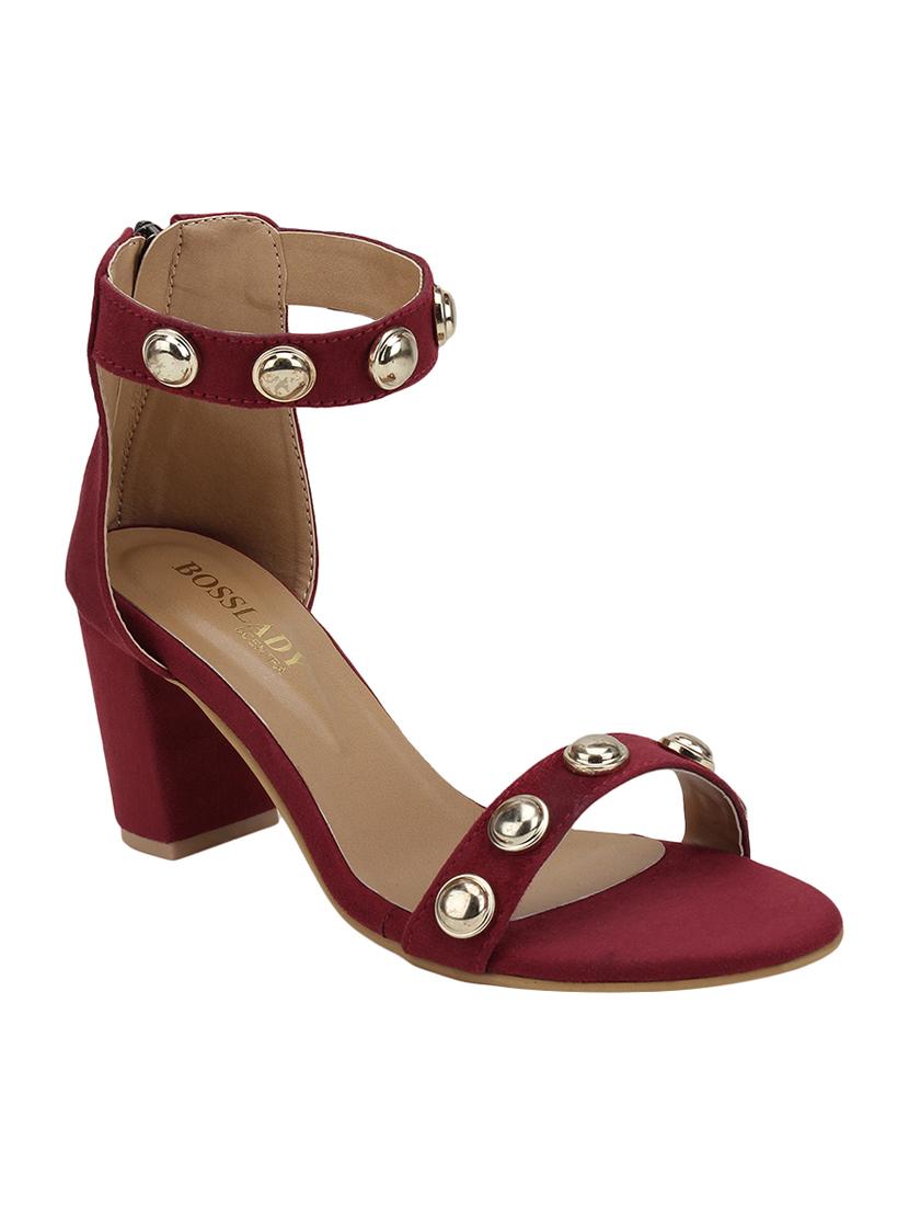 maroon back strap sandals - 16938016 - Zoom Image - 1
