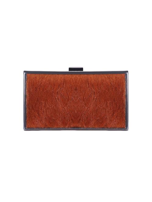 brown fur box clutch - 16938764 - Standard Image - 1