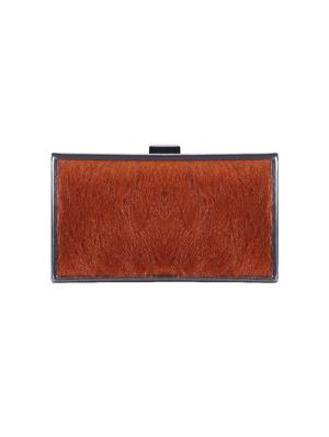 brown fur box clutch - 16938764 - Standard Image - 2