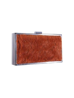 brown fur box clutch - 16938764 - Standard Image - 4