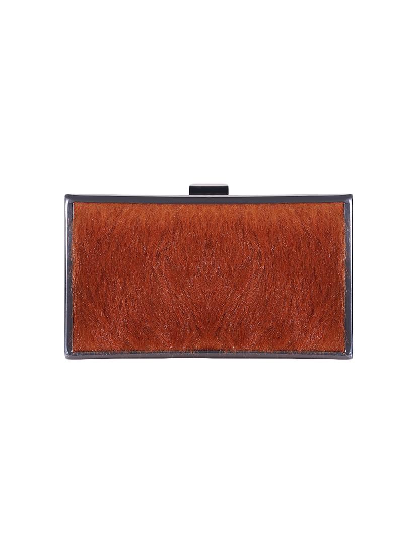 brown fur box clutch - 16938764 - Zoom Image - 1
