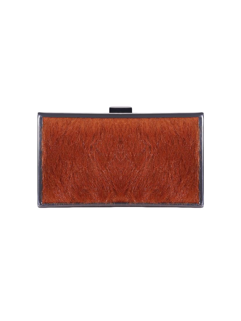 brown fur box clutch - 16938764 - Zoom Image - 2