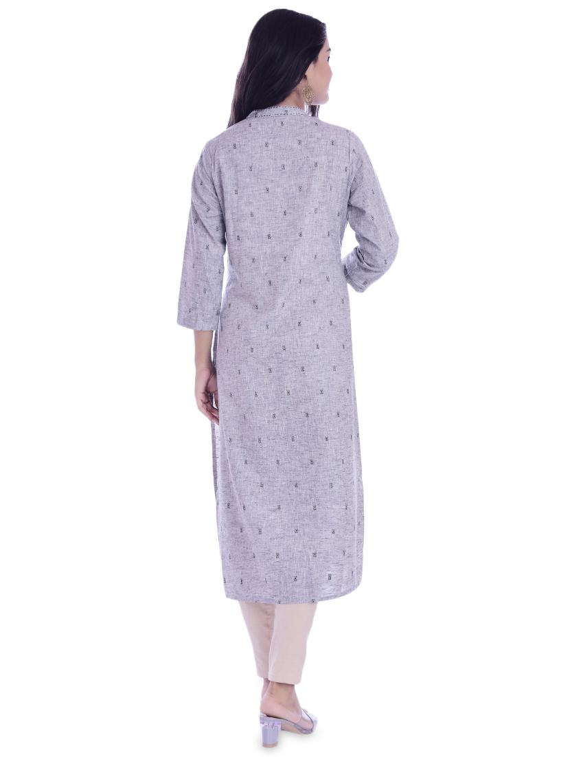 embroidered straight kurta - 16938774 - Zoom Image - 3