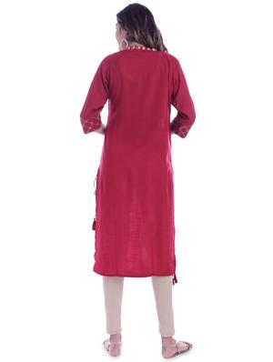 embroidered straight kurta - 16938782 - Standard Image - 3