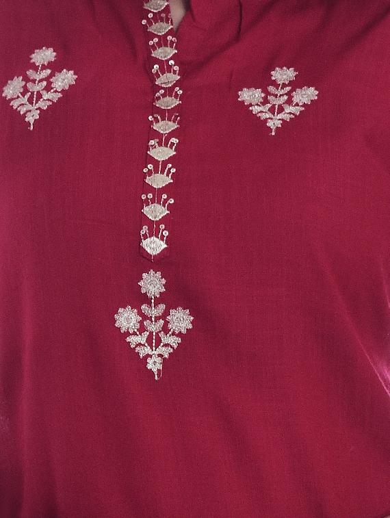 embroidered straight kurta - 16938782 - Zoom Image - 4
