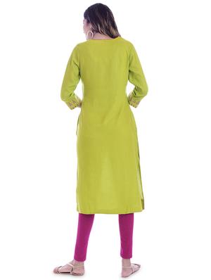 embroidered straight kurta - 16938783 - Standard Image - 3
