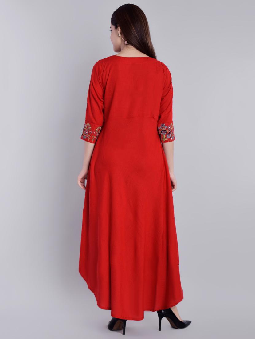 embroidered a-line kurta - 16938787 - Zoom Image - 3