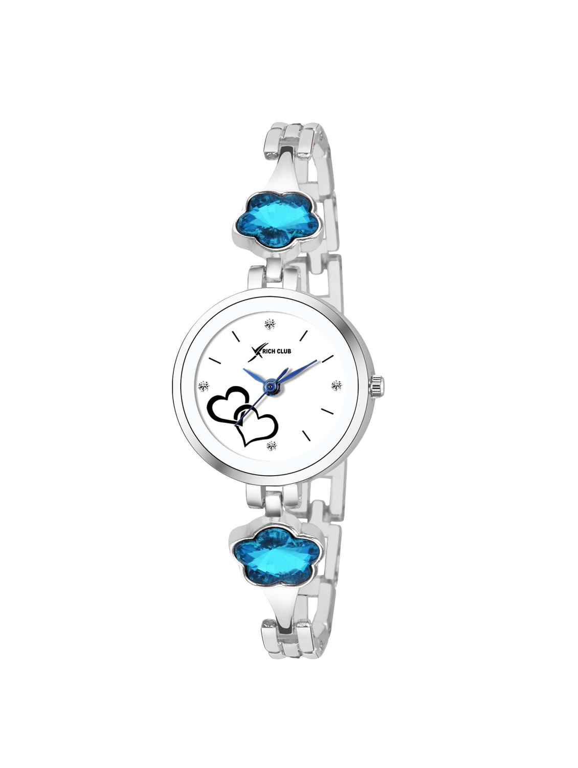 rc-5021 analogue white heart dial metal strap analog watch - for women - 16939126 - Zoom Image - 1