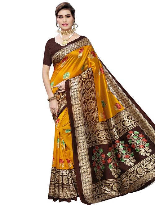 floral printed saree with blouse - 16939238 - Standard Image - 1