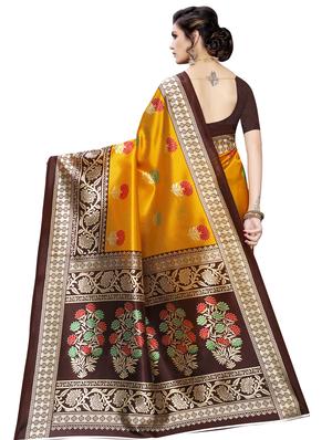 floral printed saree with blouse - 16939238 - Standard Image - 2