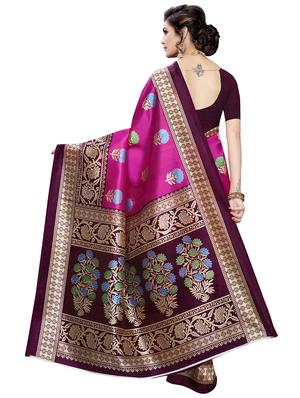 floral printed saree with blouse - 16939239 - Standard Image - 2