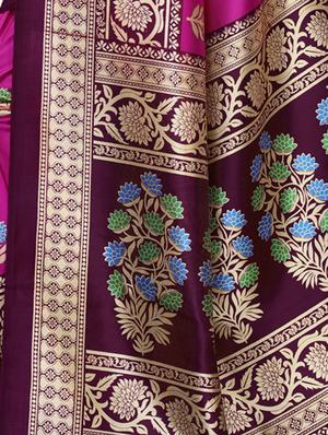 floral printed saree with blouse - 16939239 - Standard Image - 4