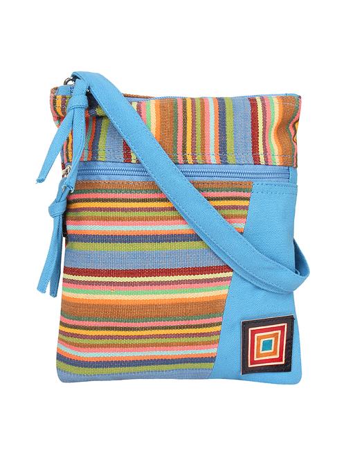 blue canvas regular sling bag - 16939247 - Standard Image - 1