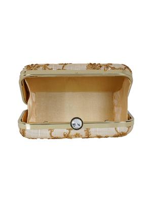 white faux silk box clutch - 16939257 - Standard Image - 3