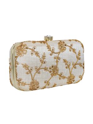white faux silk box clutch - 16939257 - Standard Image - 4