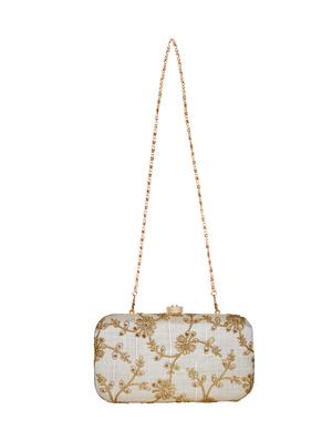 white faux silk box clutch - 16939257 - Standard Image - 5