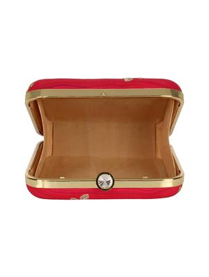 pink faux silk box clutch - 16939262 - Standard Image - 3
