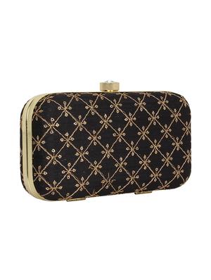black faux silk box clutch - 16939268 - Standard Image - 4