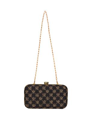 black faux silk box clutch - 16939268 - Standard Image - 5
