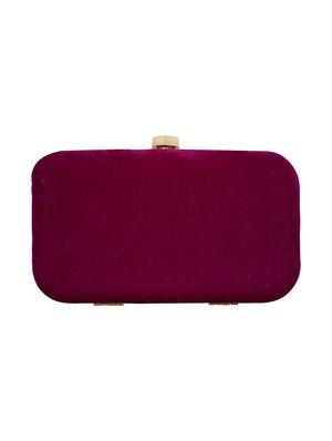 pink velvet box clutch - 16939283 - Standard Image - 2