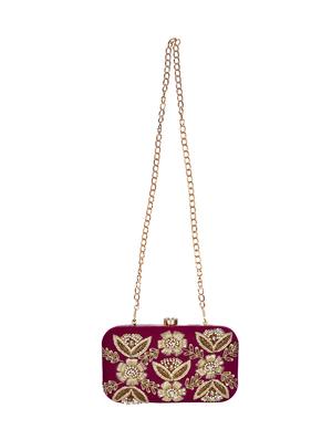 pink velvet box clutch - 16939283 - Standard Image - 5