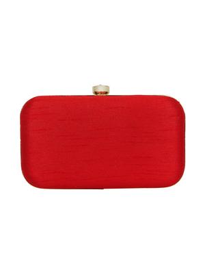 red faux silk box clutch - 16939285 - Standard Image - 2