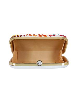 white faux silk box clutch - 16939288 - Standard Image - 3