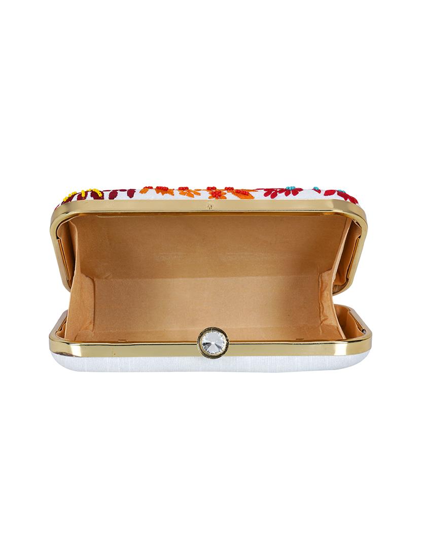 white faux silk box clutch - 16939288 - Zoom Image - 3