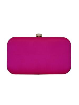 pink faux silk box clutch - 16939289 - Standard Image - 2