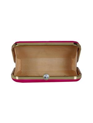 pink faux silk box clutch - 16939289 - Standard Image - 3