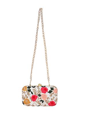 white faux silk box clutch - 16939290 - Standard Image - 5
