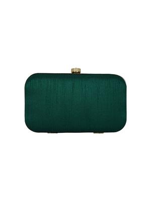 green faux silk box clutch - 16939292 - Standard Image - 2
