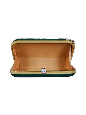 green faux silk box clutch - 16939292 - Standard Image - 3